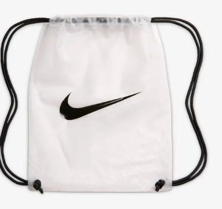 White Nike drawstring football boot bag