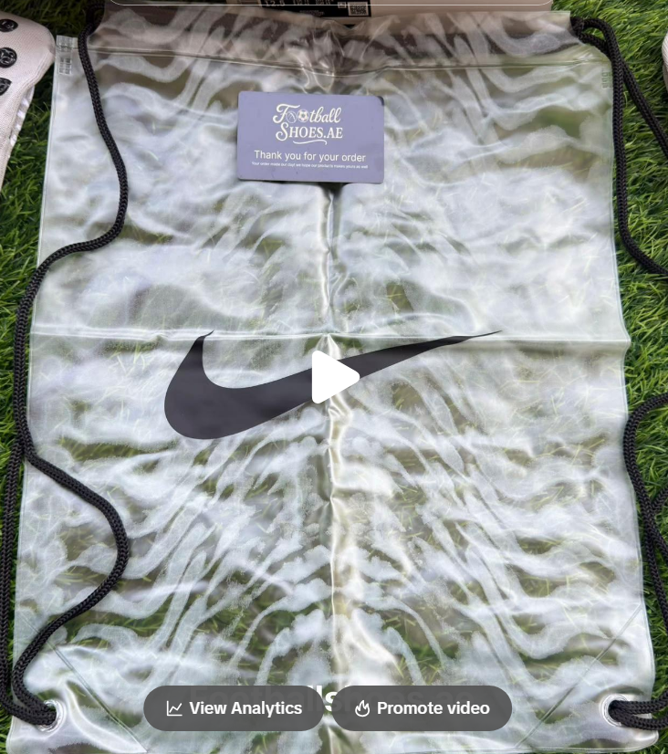 White Nike drawstring football boot bag
