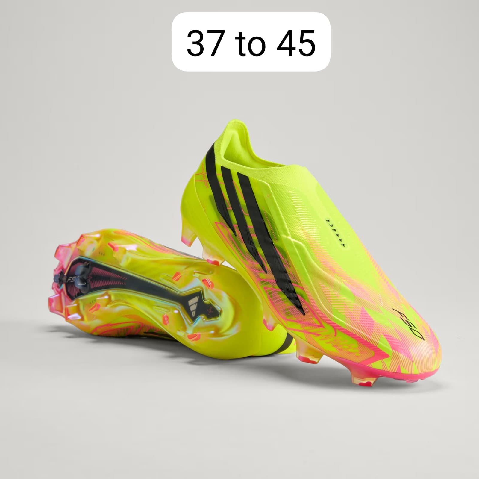 size 37 to 45 F50 HYPERFAST ELITE Laceless FG