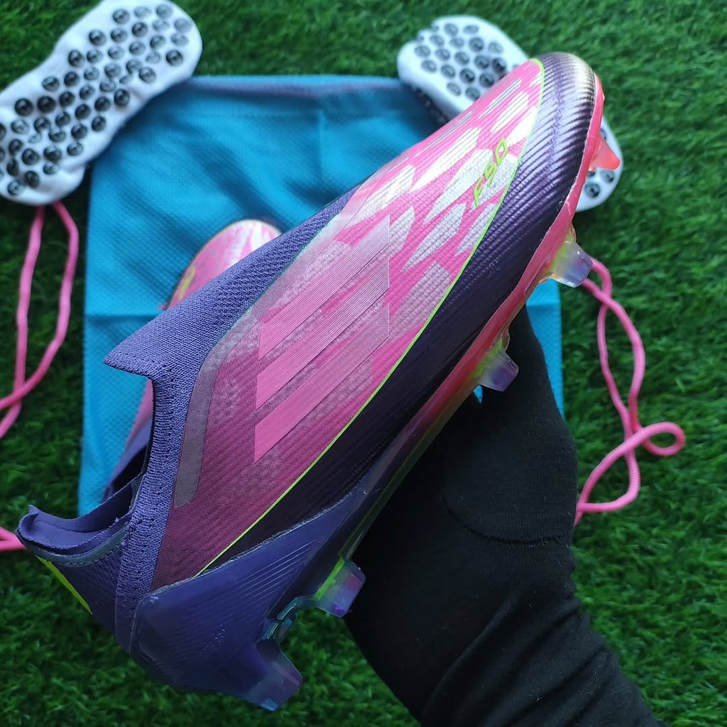 SOLD OUT!! Whatsapp for custom orders F50 Elite Lamine Yamal Laceless Firm Ground Boots purple