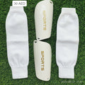 Shin Pad with pre Cut Socks White